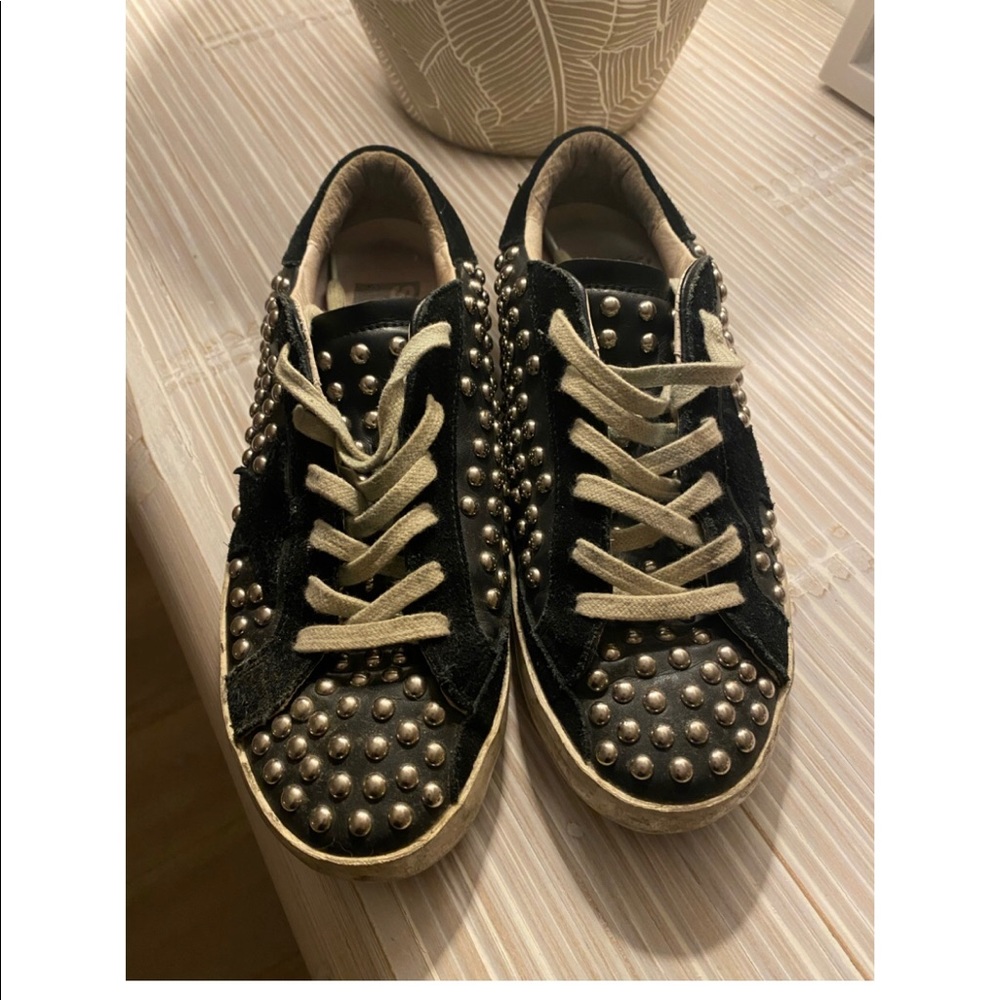 Golden goose superstar golden trainers size 38 gold studs